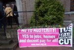 Salford Council Cuts Meeting Protest